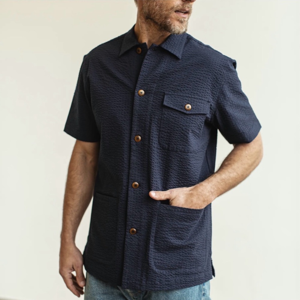 Taylor Stitch Navy Short Sleeve Shirt